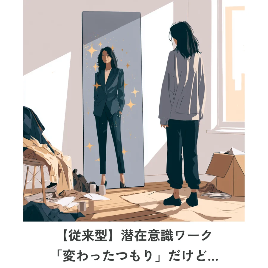 【従来型】潜在意識ワーク：鏡の中だけ華やかで部屋は散らかったまま